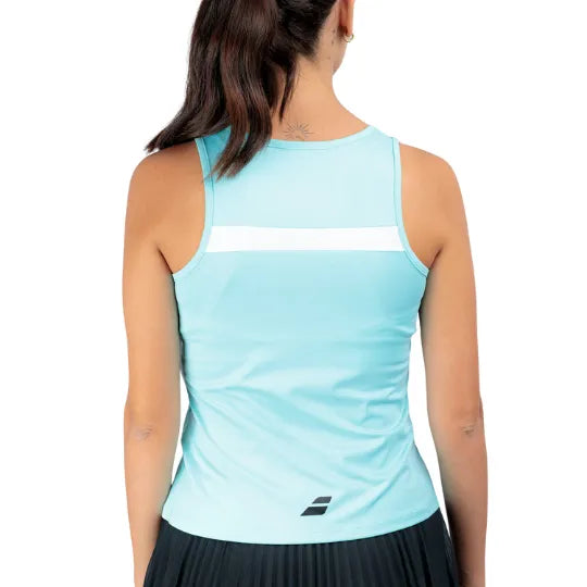 Playera sin Mangas Babolat Fiber Dry Menta/Blanco/Negro para Pádel Mujer