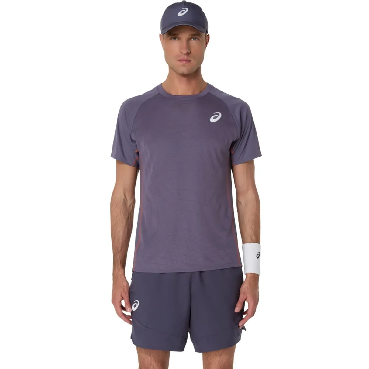 Playera Asics Match Actibreeze Manga Corta Púrpura Grisáceo para Pádel