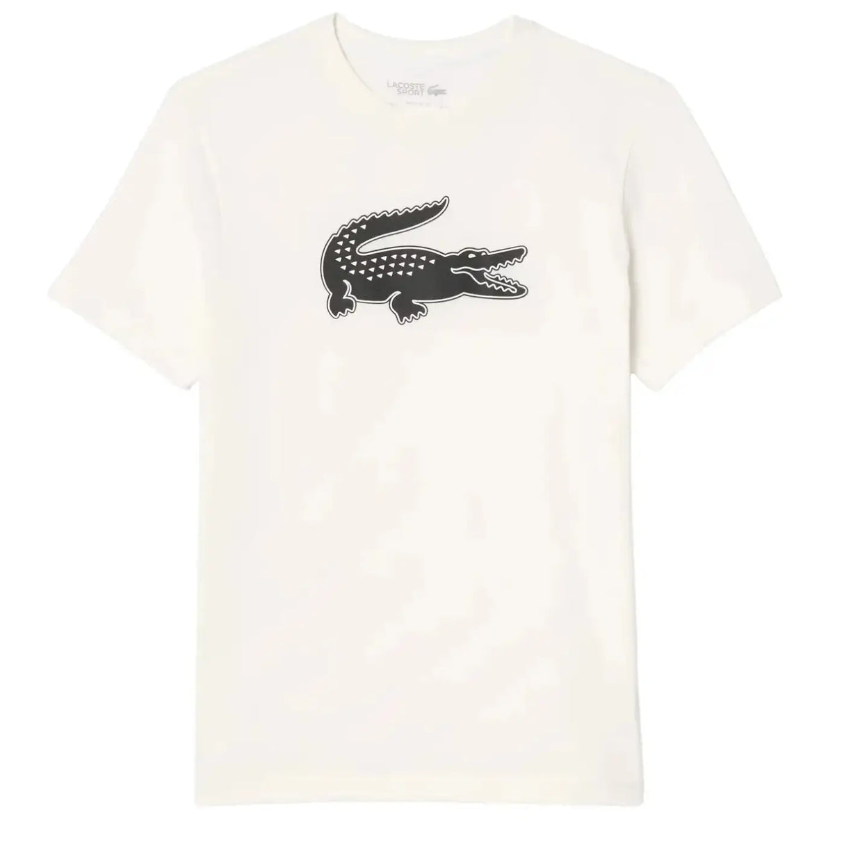 Playera Lacoste Ultra Dry Logo XXL Blanco/Negro para Pádel