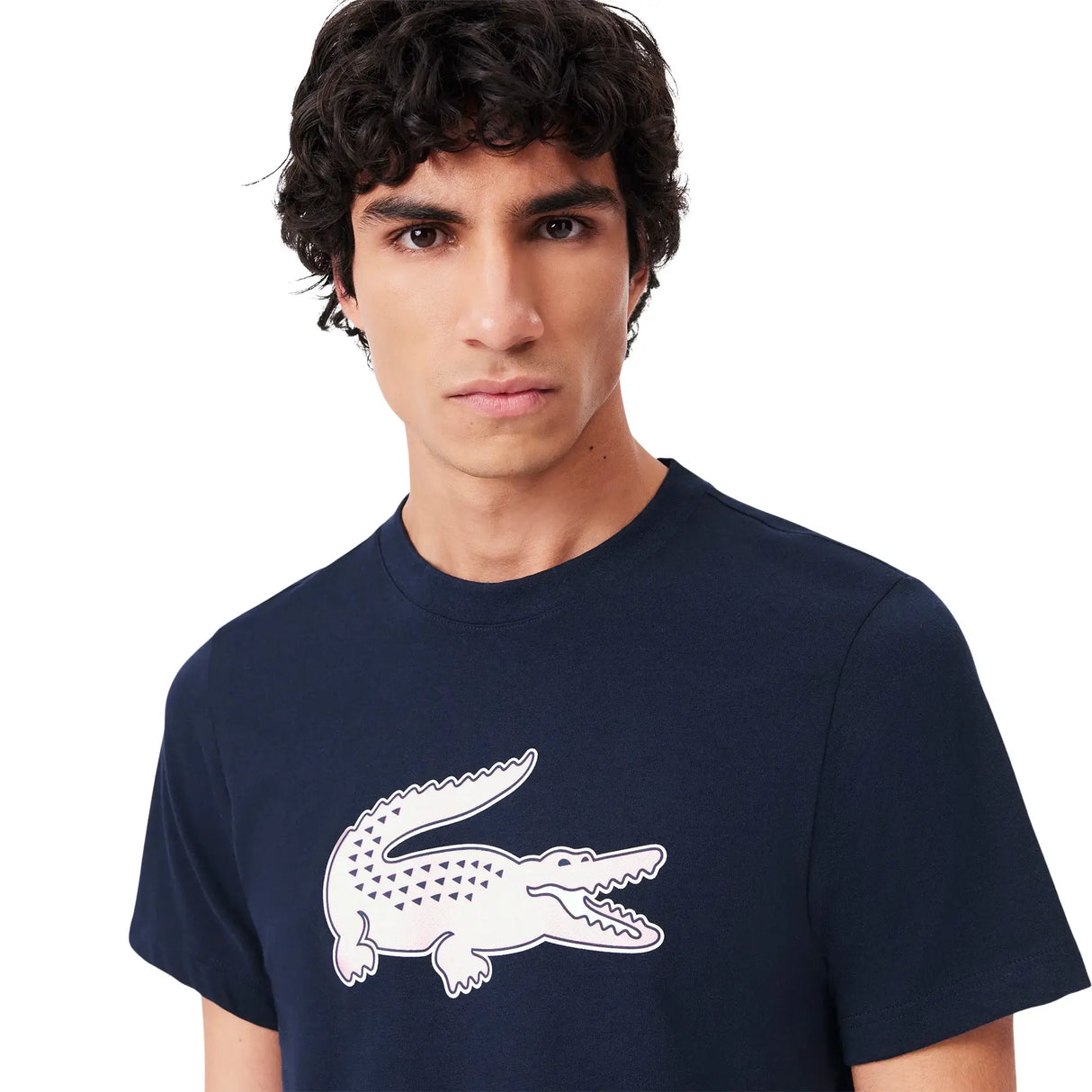 Playera Lacoste Ultra Dry Logo XXL Azul Marino para Pádel