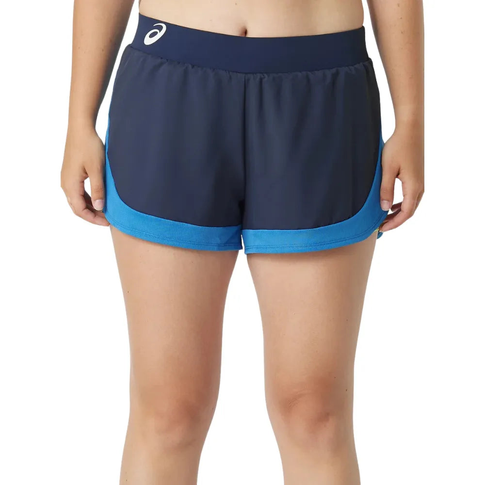 Short Asics Match 2-in-1 Mujer Azul Marino/Azul para Pádel