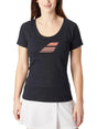 babolat exs flagb tee mujer negra ideal para pádel de alto rendimiento