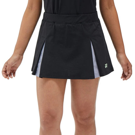 falda deportiva negra yonex mujer con tela antiestática y diseño funcional