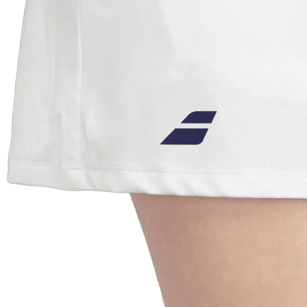 falda técnica babolat blanca mujer fabricada con poliéster reciclado