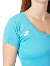prenda deportiva mujer babolat celeste con short interno y secado rápido