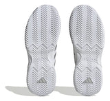 zapatillas adidas mujer para tenis y pádel en blanco con acentos plateados