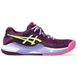 tenis asics gel-resolution 9 padel mujer deep mauve lime green