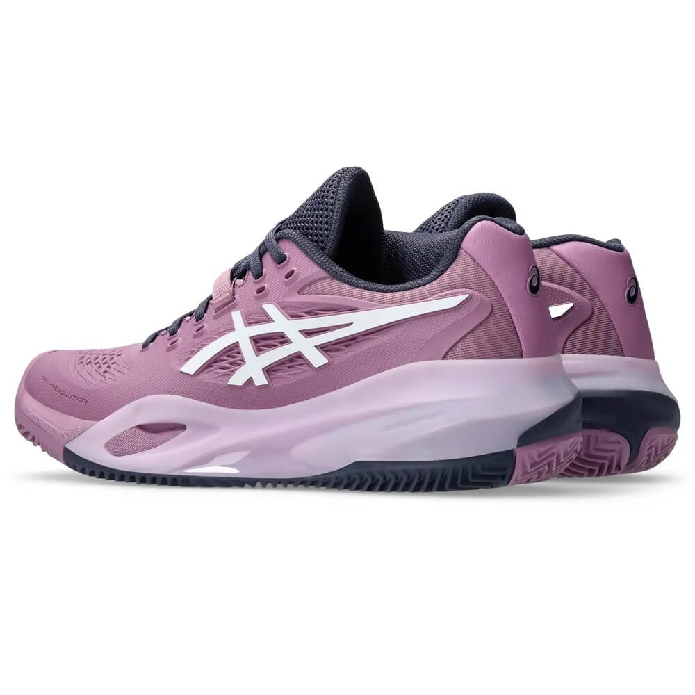  asics gel-resolution x padel women tonos violeta claro y blanco