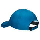 gorra azul de asics para deportes al aire libre con logo bordado