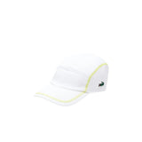 gorra lacoste blanca con detalles amarillos para tenis y pádel