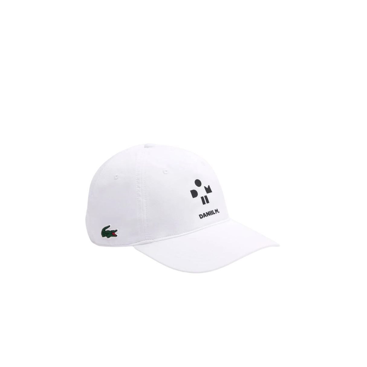 gorra lacoste blanca unisex edición medvedev con visera curva