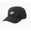 gorra yonex negra con logo blanco bordado y cierre ajustable trasero