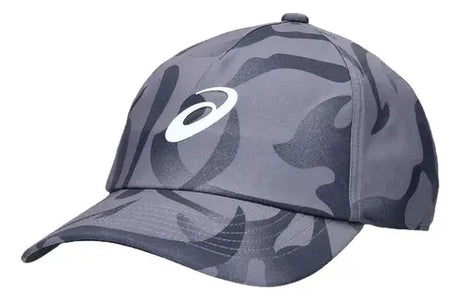 gorra asics training unisex color gris camuflaje con ajuste trasero