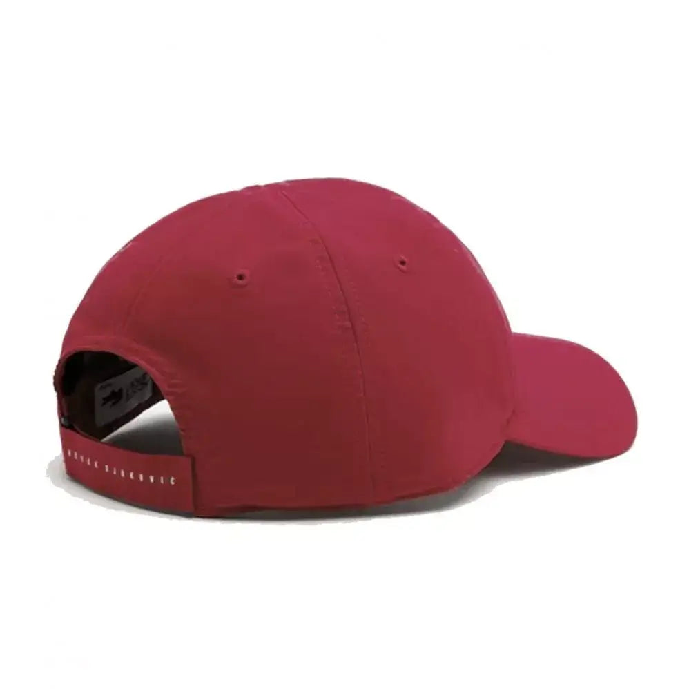 gorra lacoste borgoña monocromática con ajuste trasero regulable
