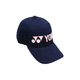 gorra yonex azul con visera curva y tejido respirable para deportes