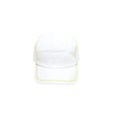 gorra unisex lacoste blanca transpirable con ribetes amarillos