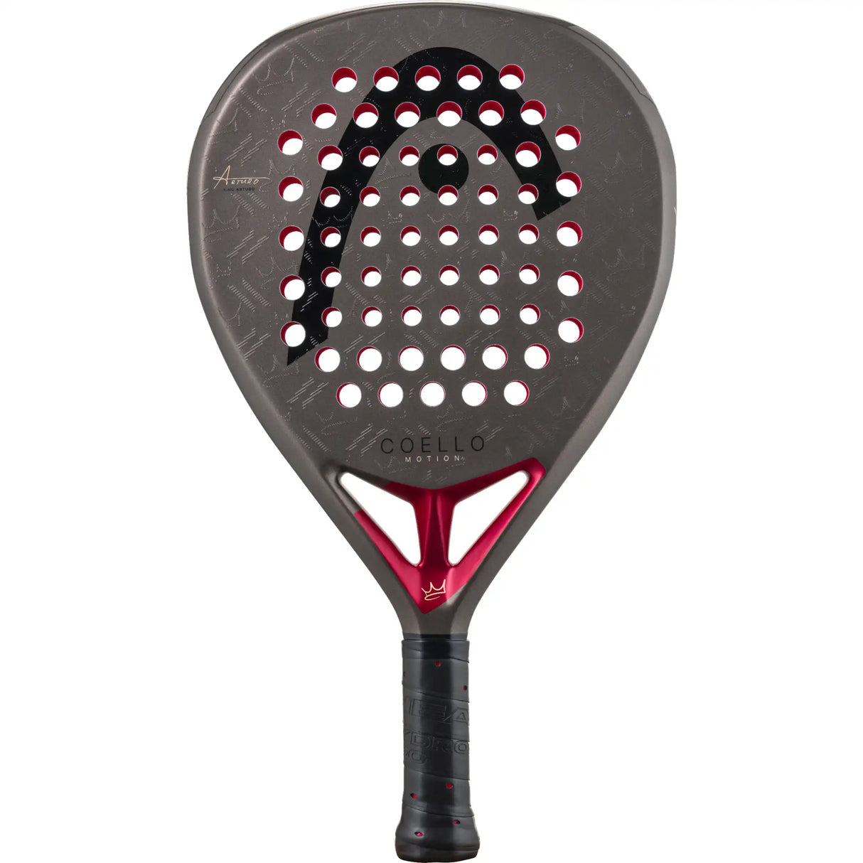 pala de padel Head Coello Motion 2026 forma diamante 360 g con carbon hybrid y power foam roja