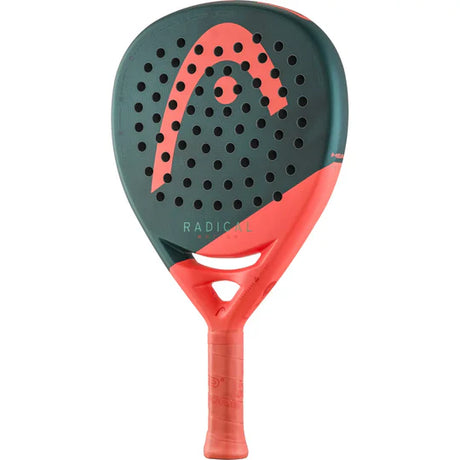 pala padel Head Radical Motion 2026 vista frontal con diseño verde y coral y tecnologías head padel de control