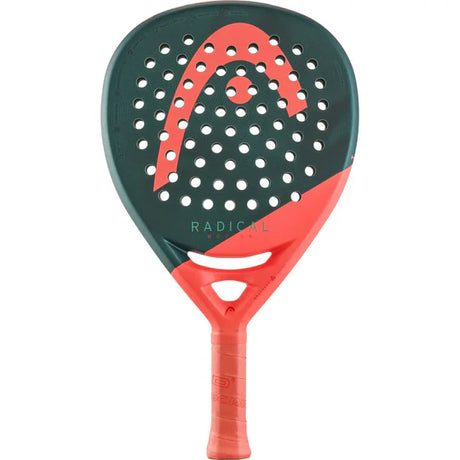 pala Head Radical Motion 2026 verde oscuro y coral forma lágrima ligera para jugadores avanzados de padel mexico