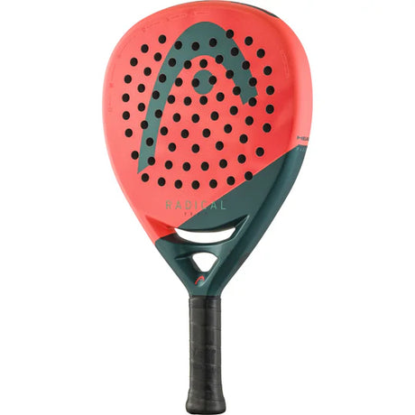 pala padel Head Radical Team 2026 vista frontal verde oscuro y coral con núcleo control foam para juego de pádel