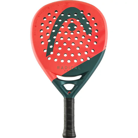 pala Head Radical Team 2026 verde coral forma lágrima con superficie de fibra de vidrio para control en padel mexico