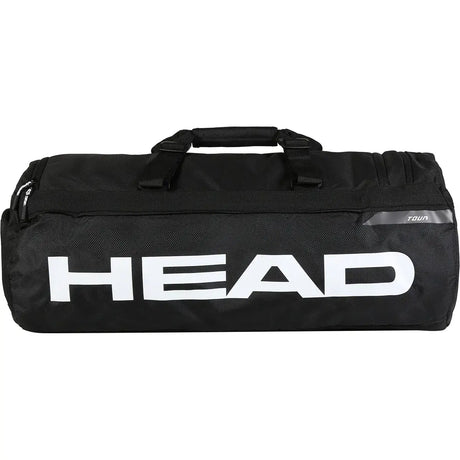maleta de pádel head tour sport bag 50L negra con diseño cilíndrico y logo blanco