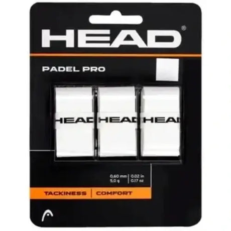 pack de overgrips blancos head padel pro para empuñaduras limpias y seguras