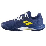  tenis babolat niño clay azul marino con detalles amarillos y alto rendimiento