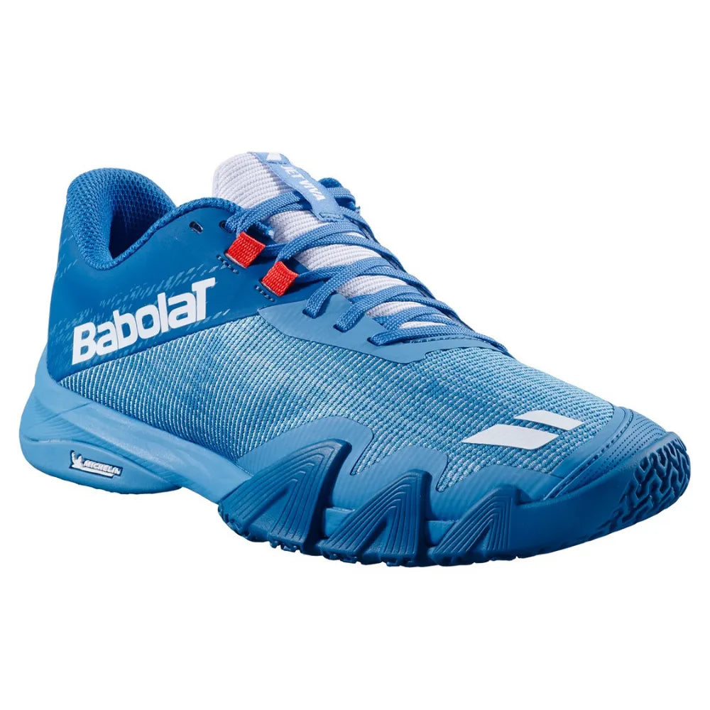 calzado babolat para jugar padel color azul con tecnología michelin padel