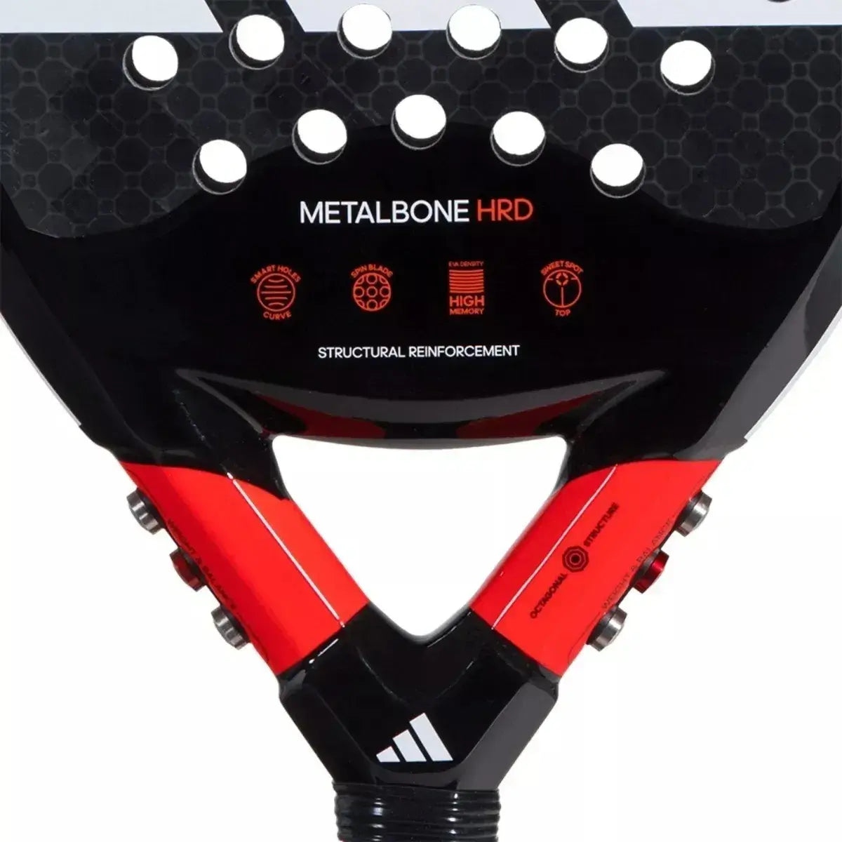 pala adidas metalbone hrd 2023 negro con rojo ideal para clima cálido