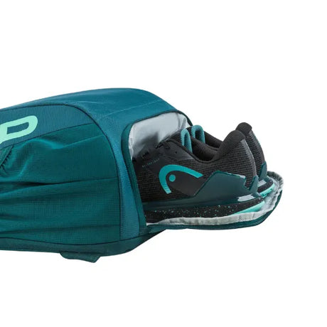 mochila tenis head tour backpack 25l verde con compartimento especial para dos raquetas tenis