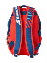 mochila infantil babolat azul rojo con compartimento para raqueta de pádel