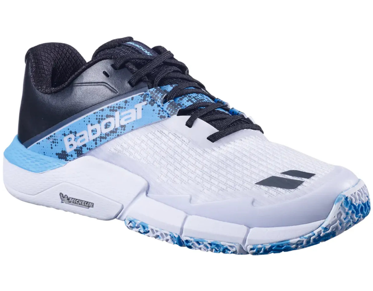 calzado pádel babolat movea 2 blanco azul para césped artificial con arena