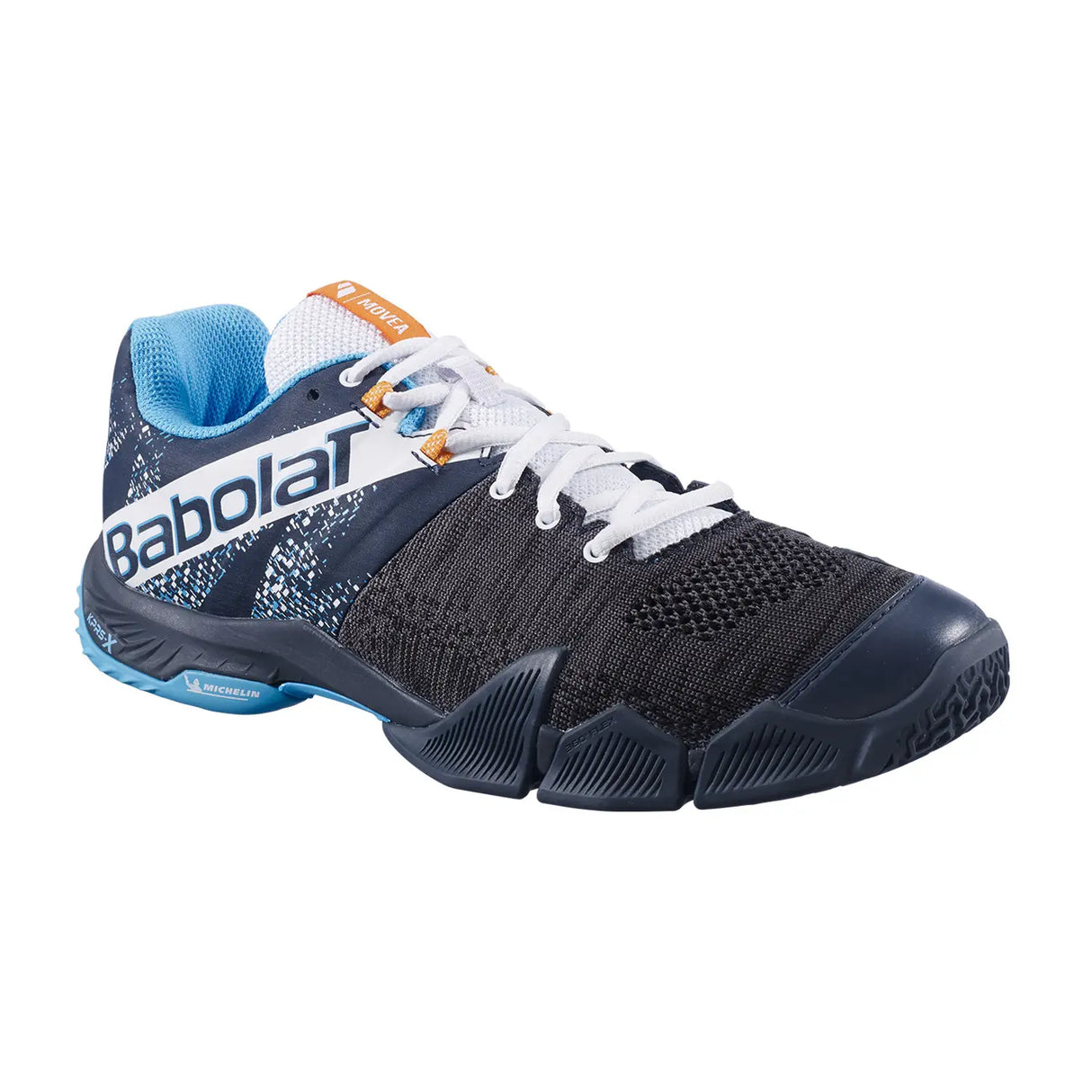 zapatillas pádel babolat movea azul marino blanco para jugadores intermedios