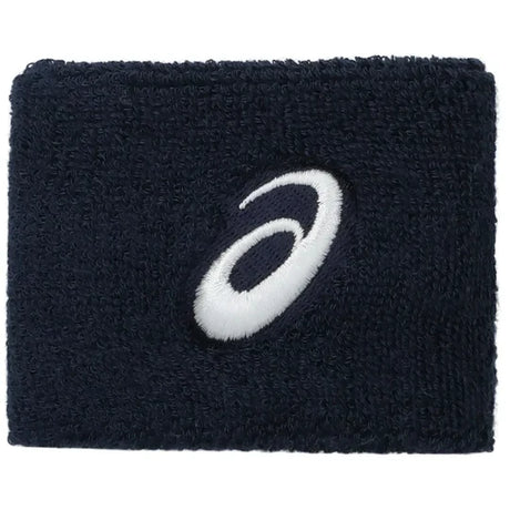 muñequeras asics wrist band corto azul oscuro para pádel con alta absorción y ajuste ergonómico
