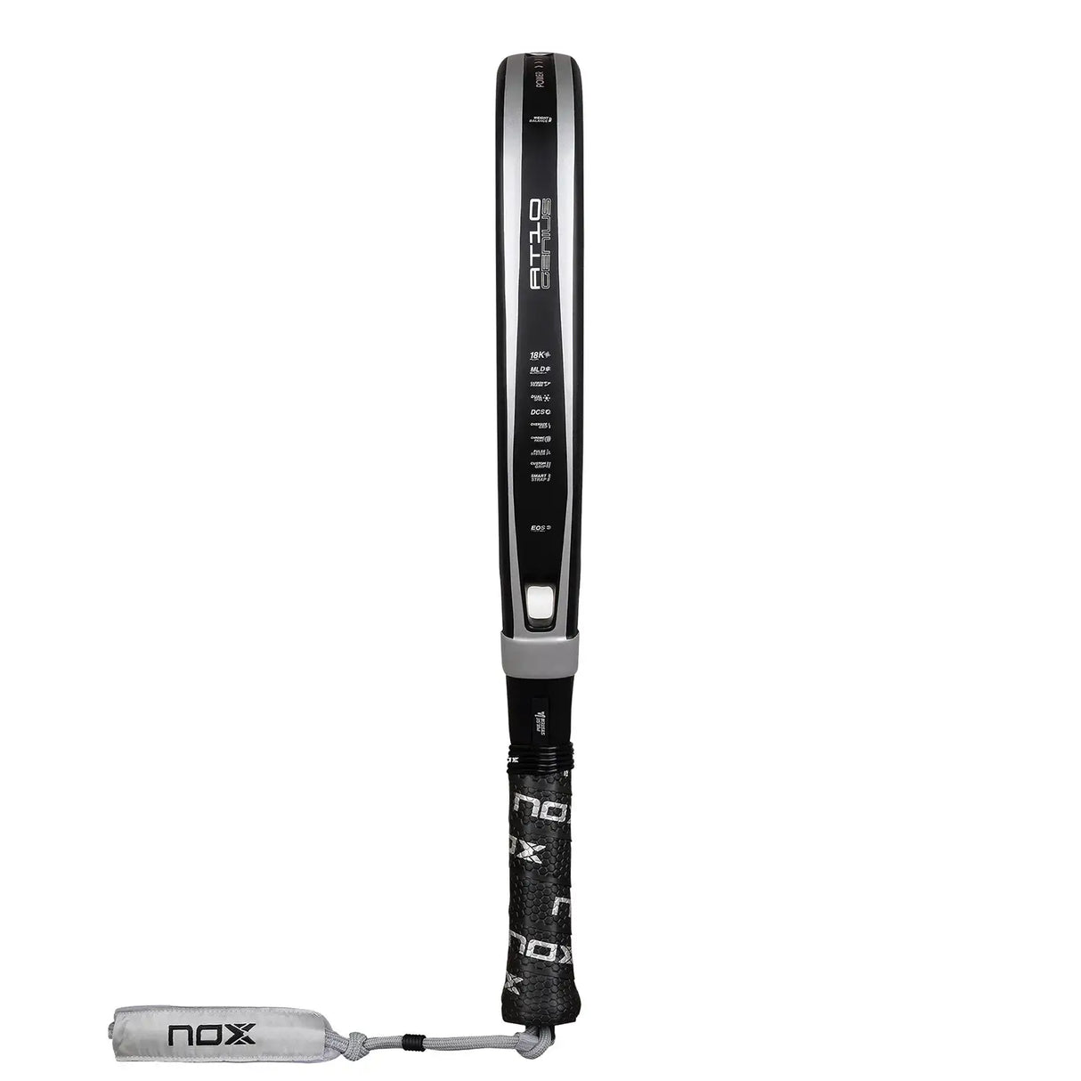 pala nox at10 genius 18k alum 2026 lágrima con carbono aluminizado, dual spin y balance medio-alto para pádel profesional