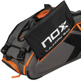 paletero padel nox gris naranja con base reforzada y estructura resistente para padel deporte