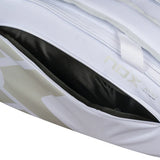 paletero padel nox blanco at10 team con cierre frontal y espacio para accesorios padel