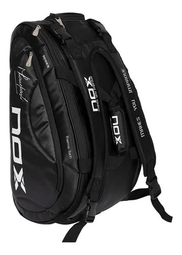 paletero nox majo sánchez alayeto con múltiples compartimentos y asas mochila