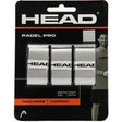 set de 3 overgrips head padel pro gris con agarre antideslizante