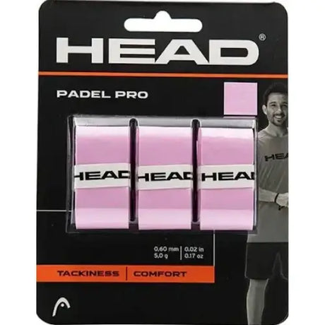 set triple head padel pro rosa con alta absorción de sudor