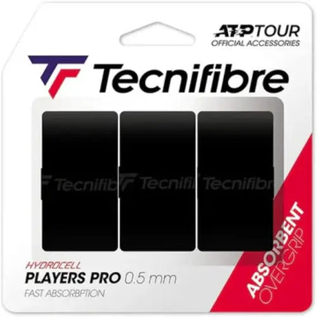 overgrip tecnifibre players pro negro agarre firme y alta absorción pádel