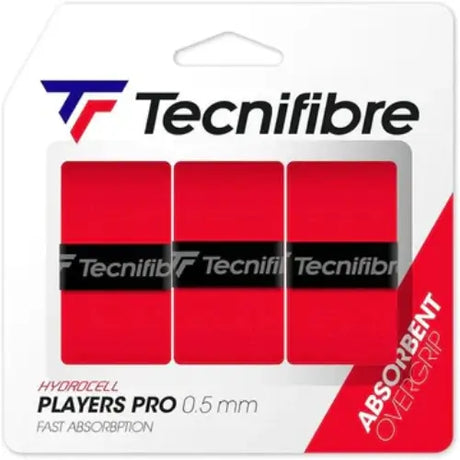 overgrip tecnifibre players pro rojo agarre firme y alta absorción pádel