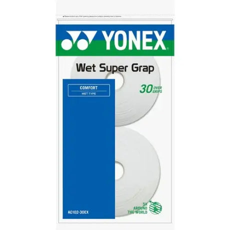 overgrip yonex wet super grap blanco pack 30 agarre superior pádel