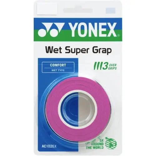 overgrip yonex wet super grap rosa pack 3 agarre superior pádel