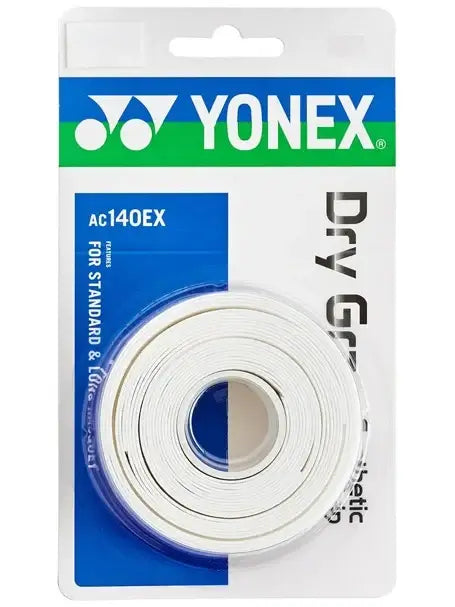 overgrip yonex dry grap blanco x3 textura seca y firmeza bajo presión