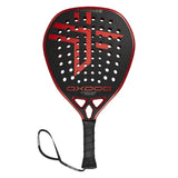 pala oxdog ultimate court 2026 negra con borde rojo y forma híbrida
