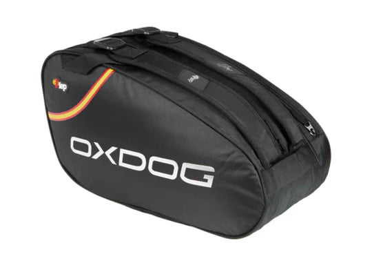mochila de pádel oxdog ultra tour fep negra con capacidad para 2 palas