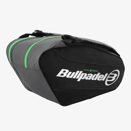 paletero bullpadel tour moderno color gris con detalles verdes fluorescentes