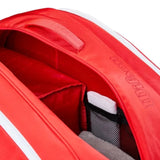 paletero padel resistente rojo con correas acolchadas y gran capacidad